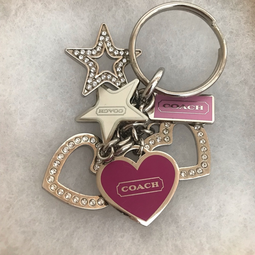 Coach • Hearts and Stars Charm Keychain *Vintage*